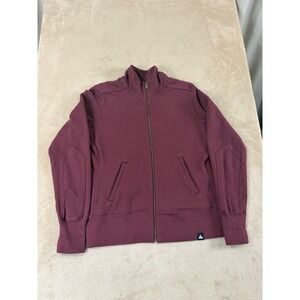 American Giant Fleece Lined Jacket Mens Medium Burgundy Red Full zip Cotton EUC